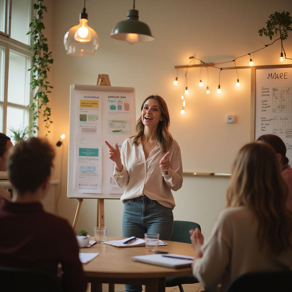 Fondatoarea noastră în timpul primului atelier